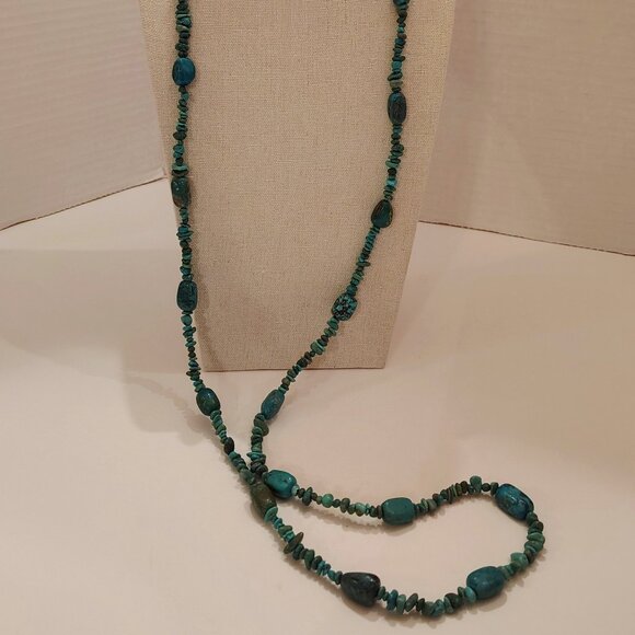 Jay King DTR Sterling Natural Green Blue Turquoise Nugget Strand Necklace - Picture 7 of 10
